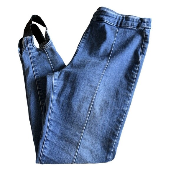Soft Surroundings Stirrup Blue Elastic Waist Stretch Pull On Jeans Size Large - Picture 1 of 9